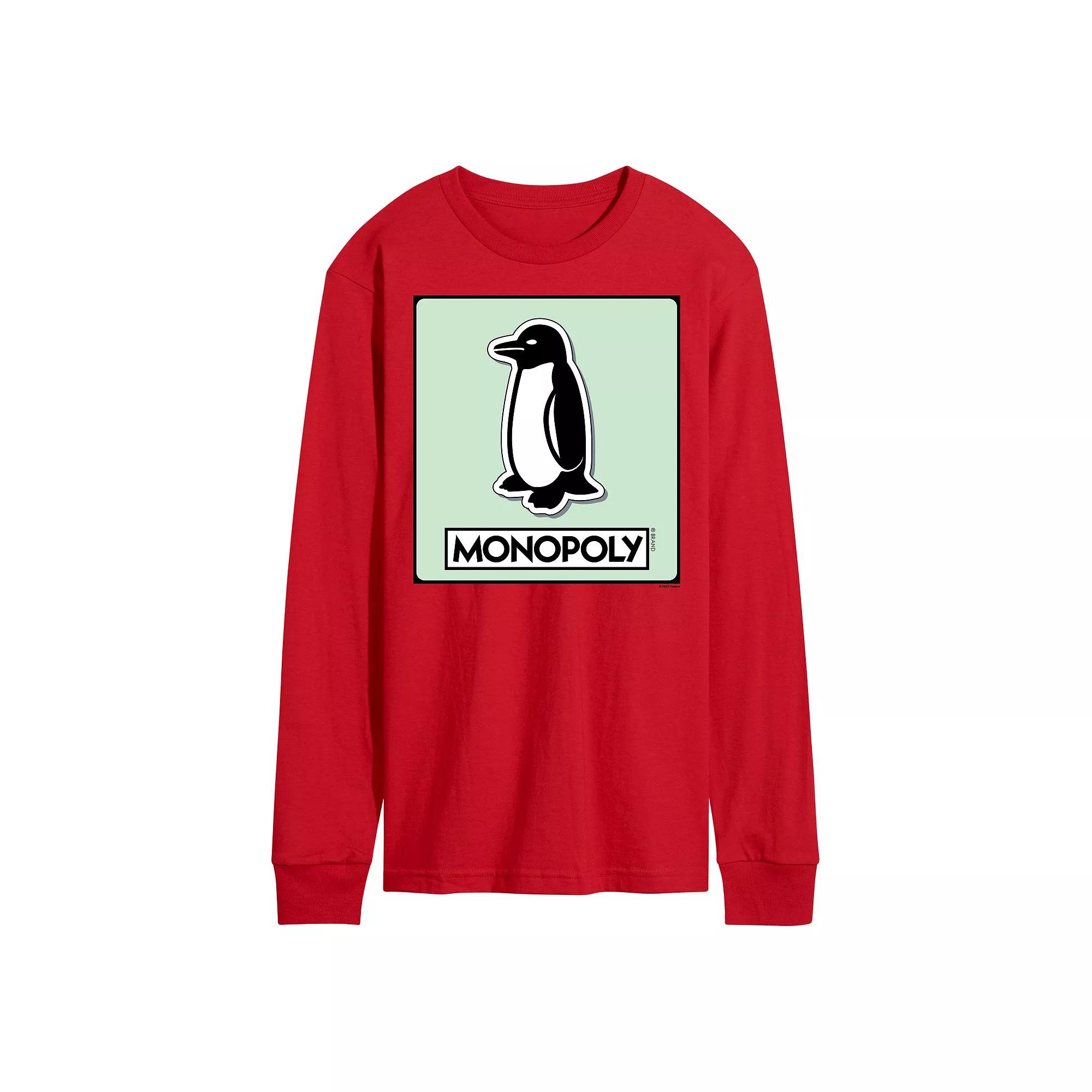 Men's Monopoly Penguin Game Token Long Sleeve Graphic Tee,  Product Image