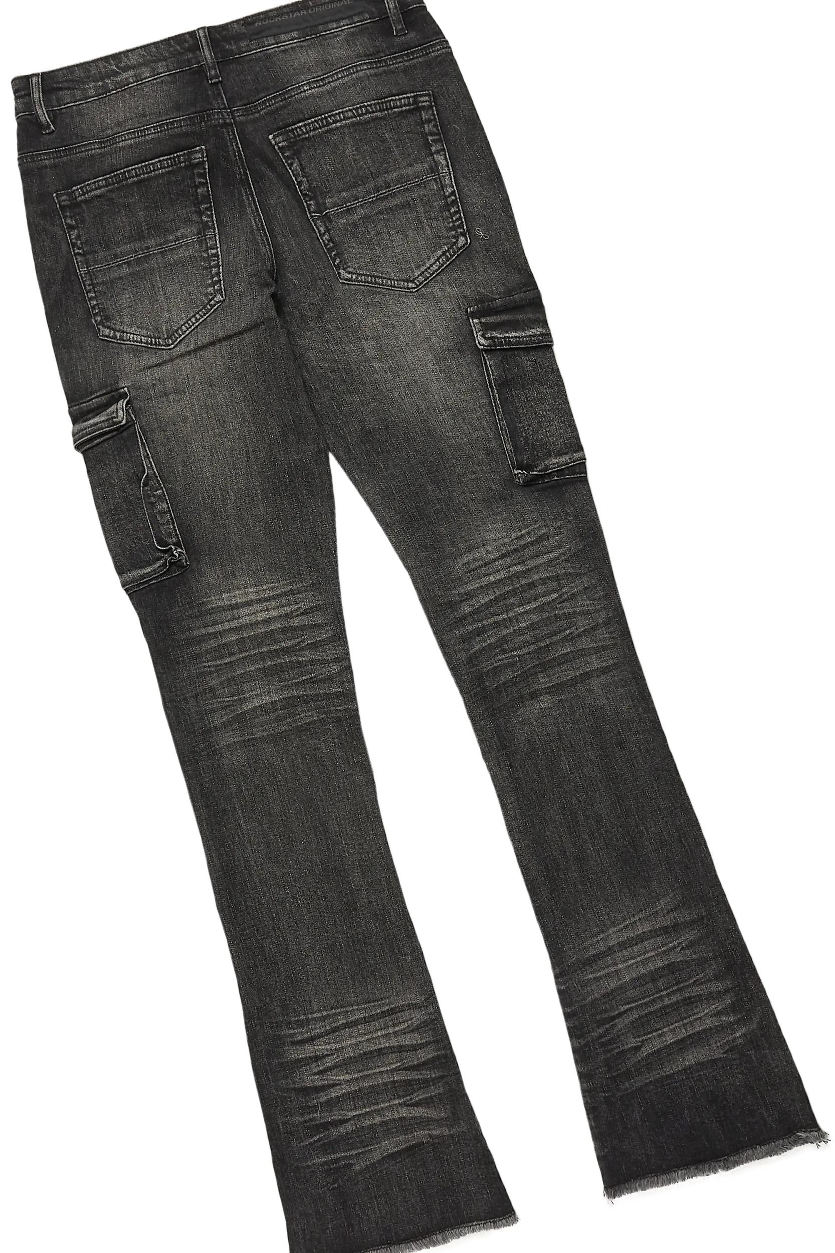 Anneso Black/Dark Grey Hoodie & Fateh Stacked Jean Bundle Male Product Image