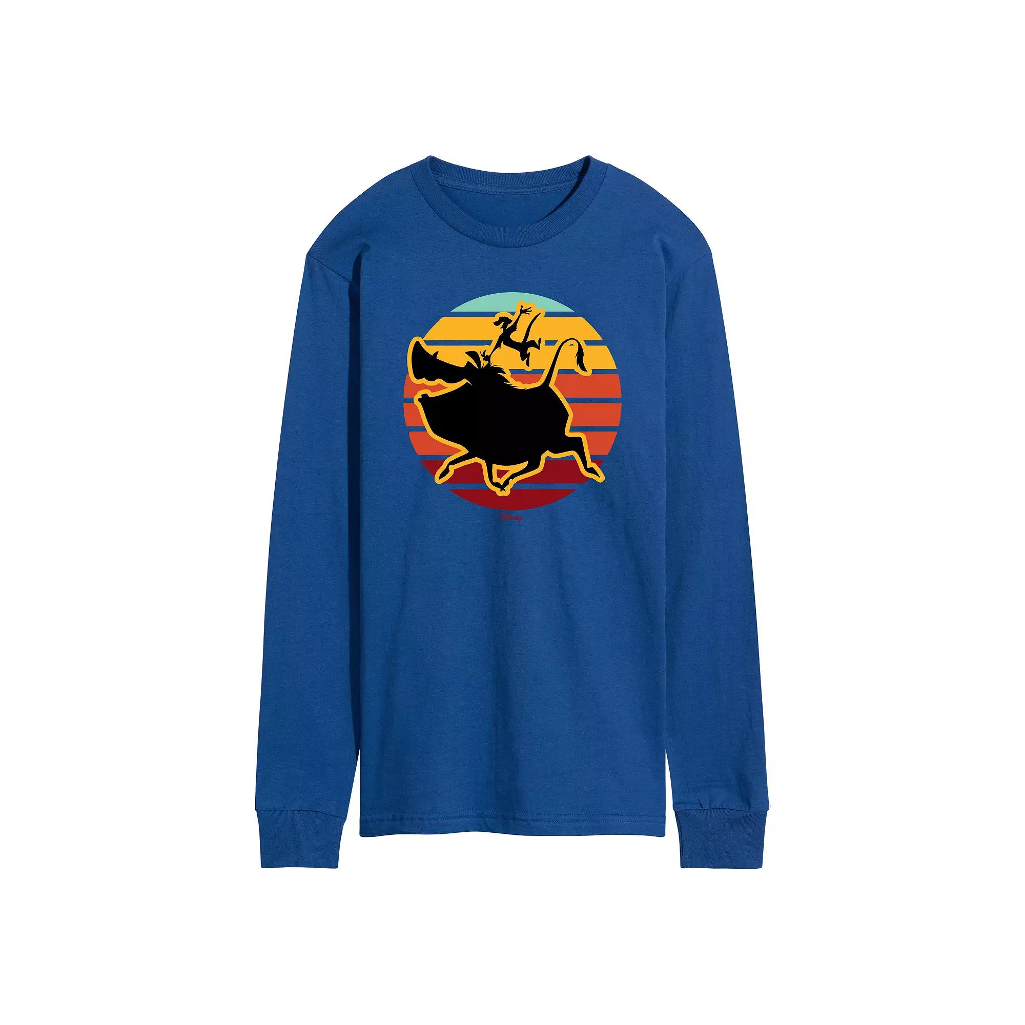 Disney's Lion King Timon & Pumba Men's Long Sleeve Graphic Tee,  Product Image