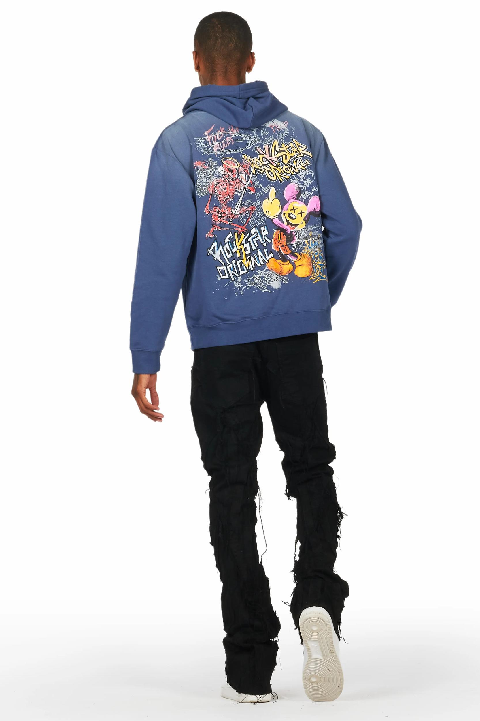 Gennaro Black Stacked Flare Jean Male Product Image