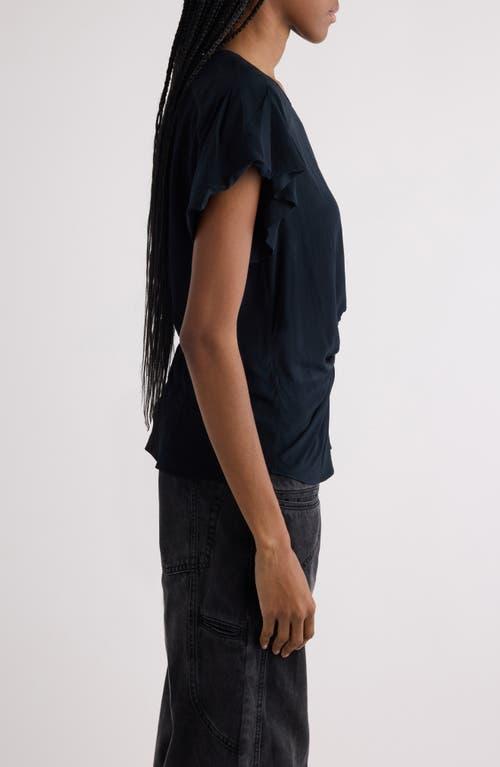 ISABEL MARANT Tullya Viscose Ruched Detail T-shirt In Black Product Image