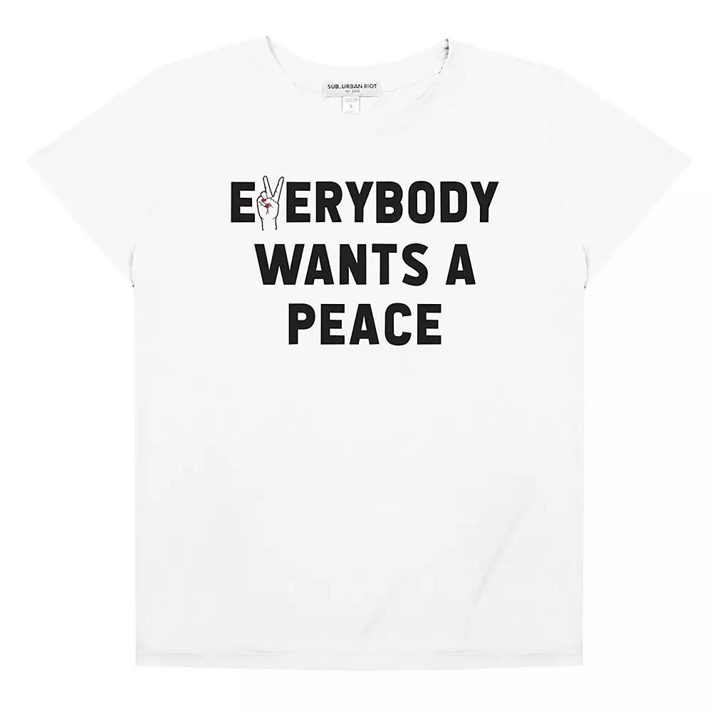 Women's Suburban Riot Everybody Wants a Peace Loose Fit Graphic Tee, Girl's,  Product Image