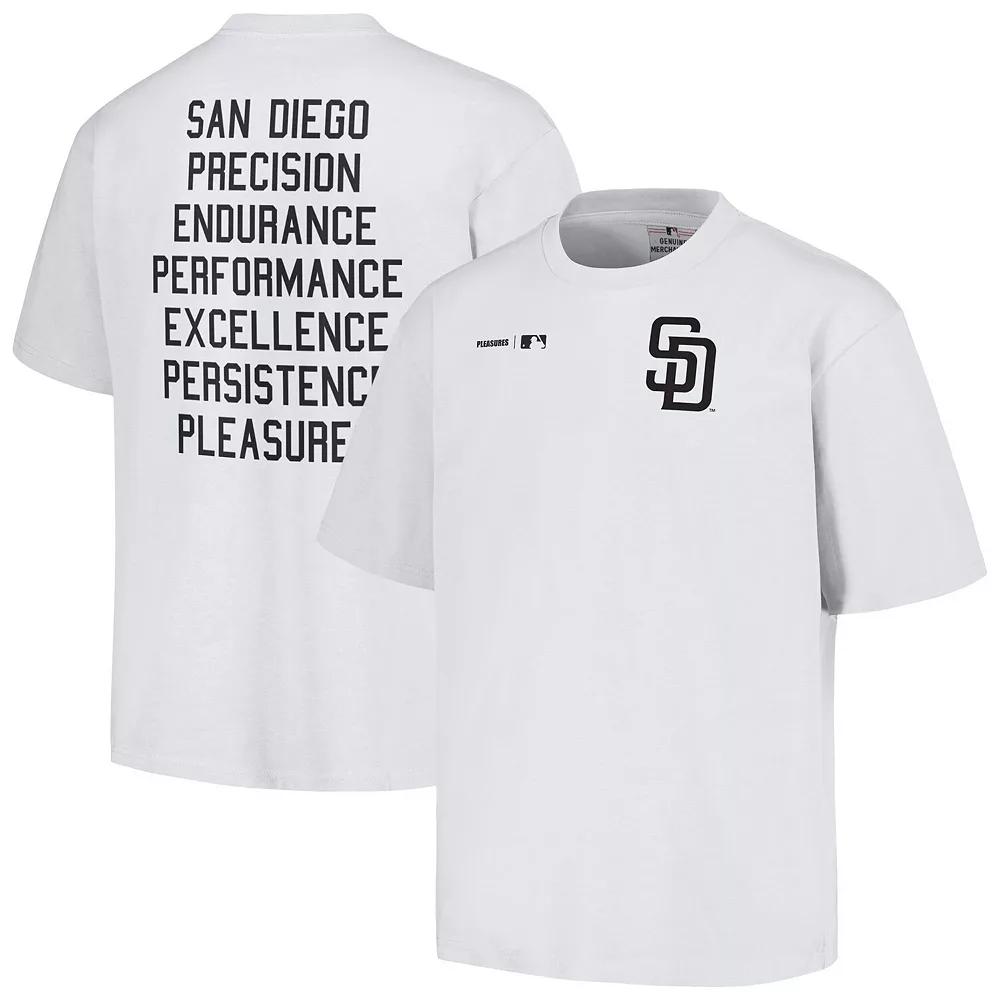 Men's PLEASURES  White San Diego Padres Precision T-Shirt, Size: XL Product Image