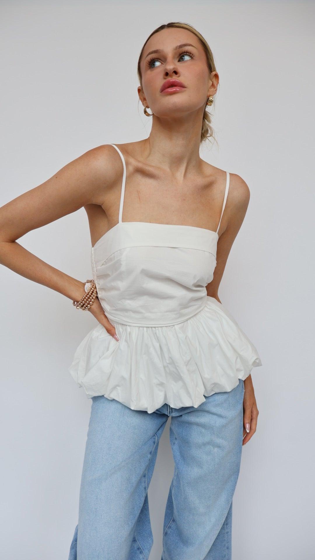 Peplum Bubble Hem Top Product Image