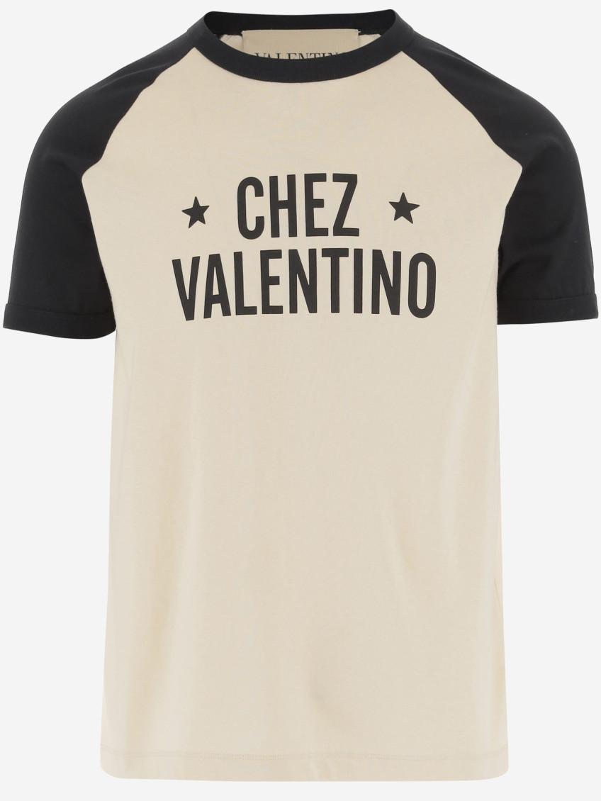 VALENTINO Chez Logo T-shirt In Neutral Product Image