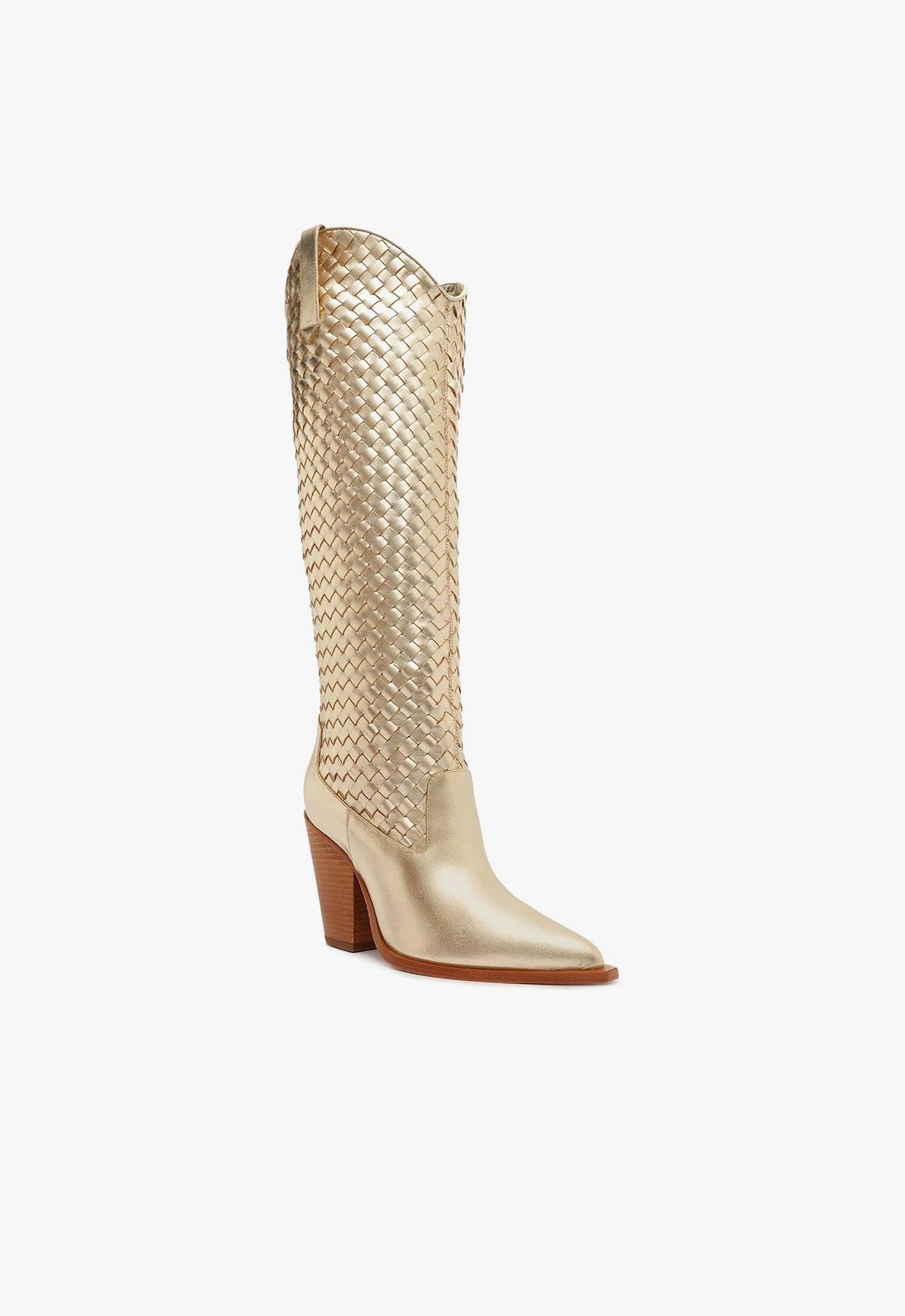 Ella Woven Metallic Leather Boot Female Product Image