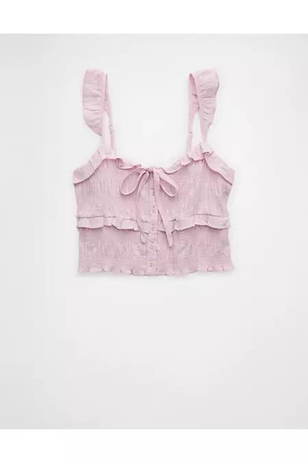 AE Smocked Ruffle Tank Top Women's Product Image