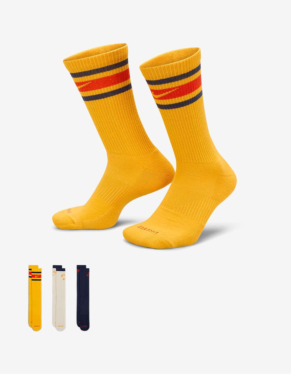 NIKE Everyday Plus Cushioned 3 Pack Crew Socks - BLUE COMBO Product Image