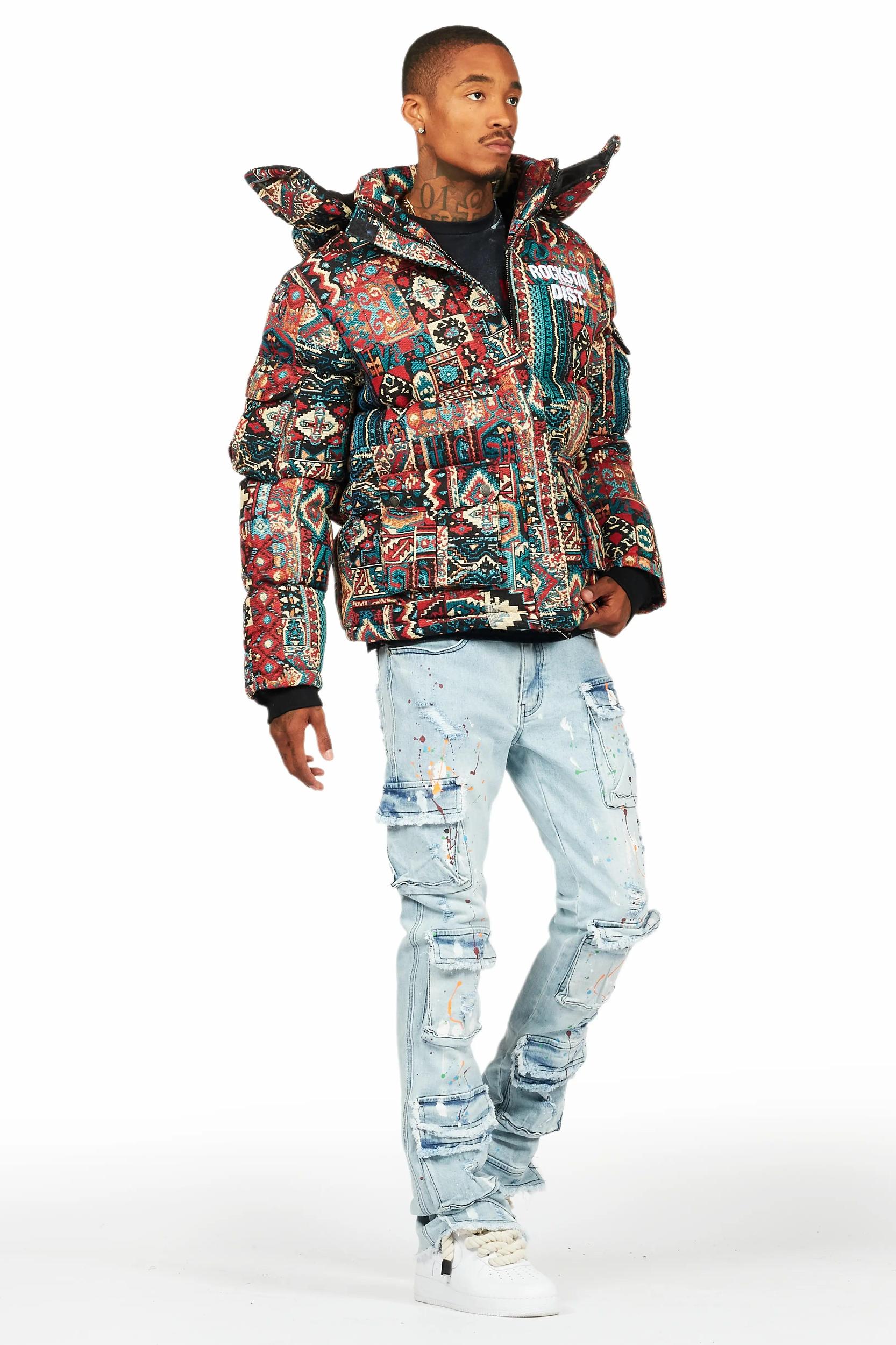 Orien Blue Painter Stacked Flare Jean Male Product Image