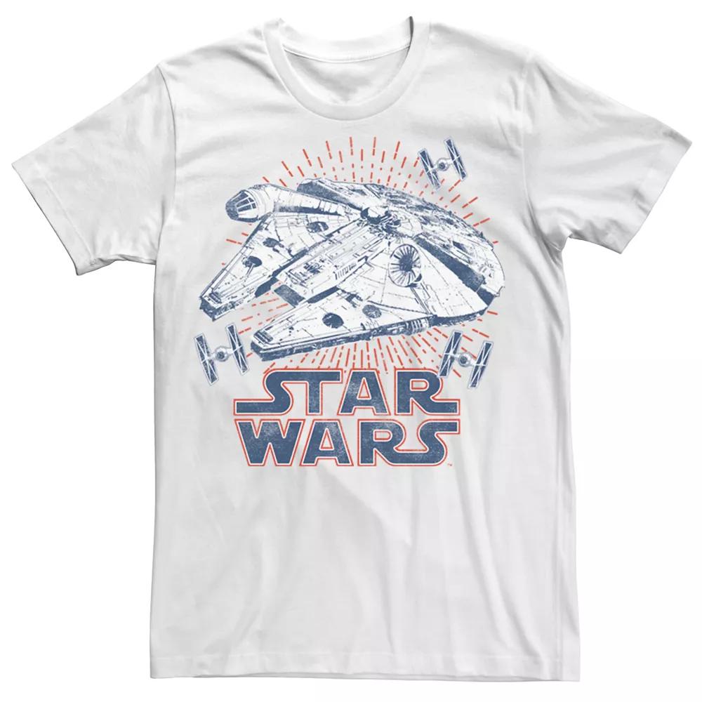 Men's Star Wars A New Hope Falcon Rays Tee, Size: Small, White Product Image