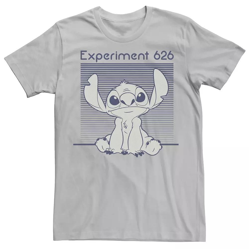 Disney's Lilo & Stitch Men's Experiment 626 Striped Portrait Tee, Size: XXL, Silver Product Image