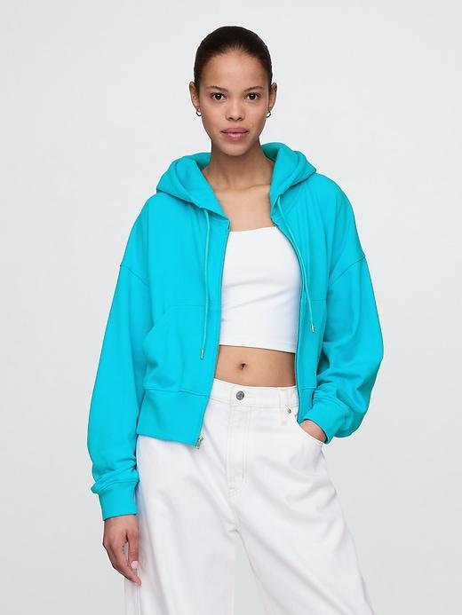 French Terry Oversized Zip Wedge Hoodie Product Image