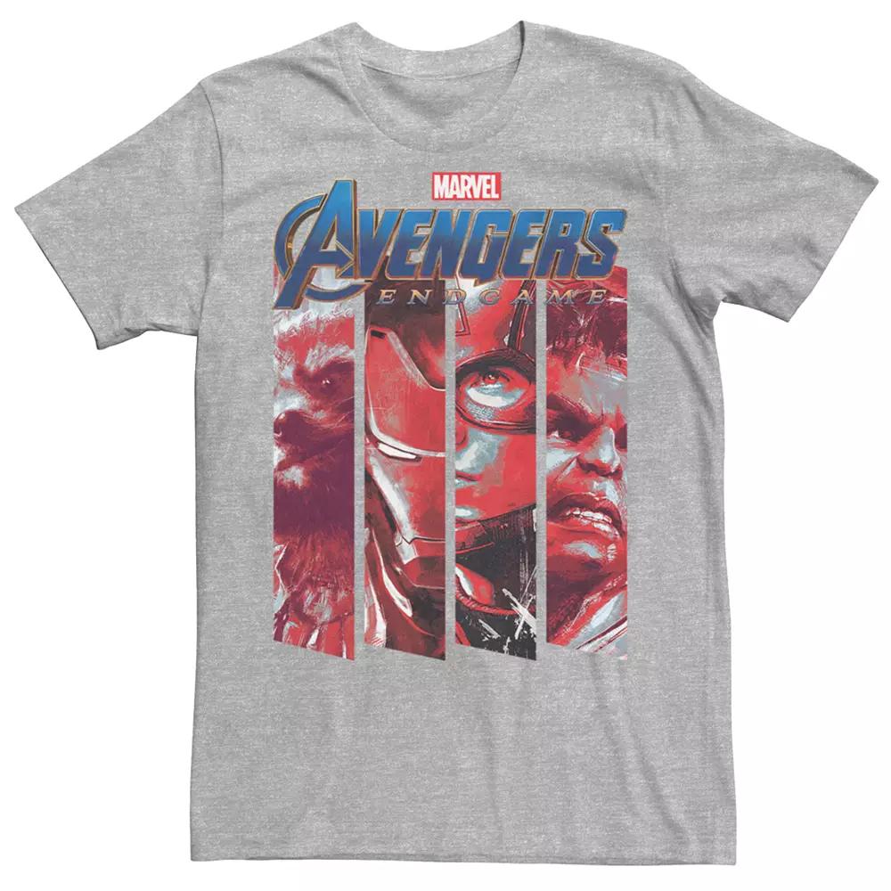 Men's Marvel Avengers Endgame Action Panel Tee, Size: Large, Athletic Grey Product Image