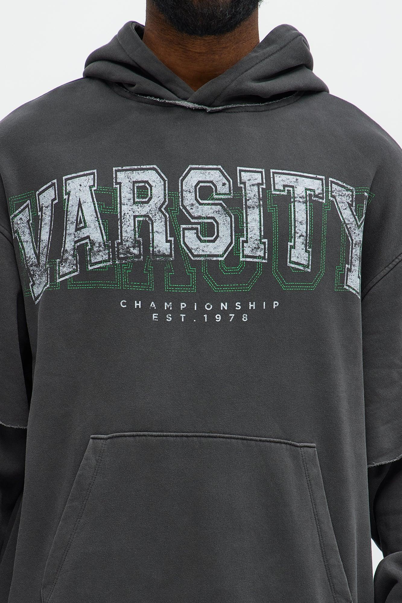 Varsity Washed Hoodie - Grey Product Image