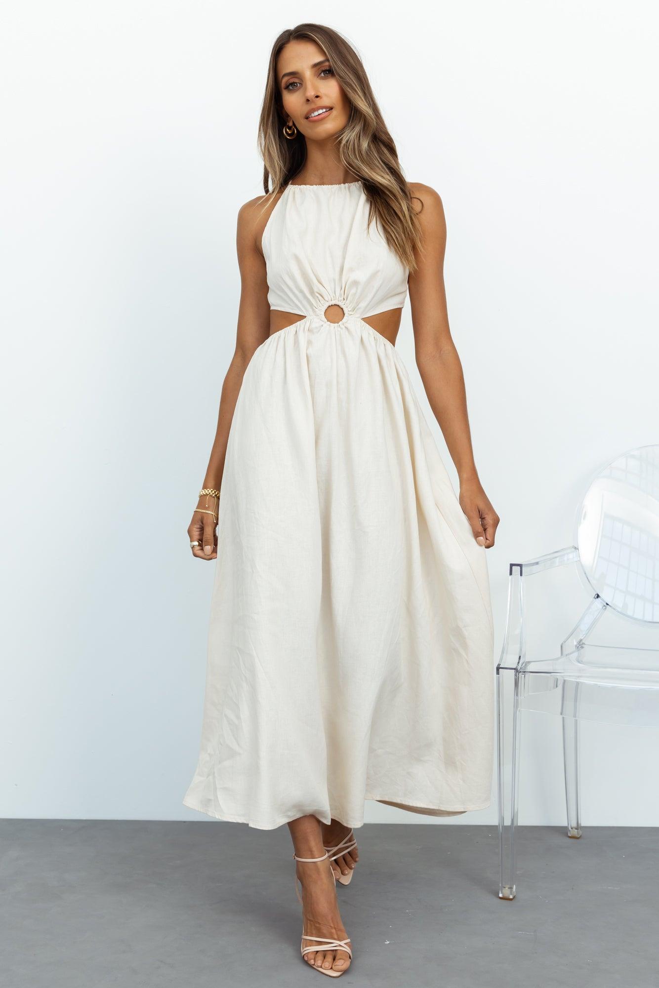 Chill Moments Maxi Dress Cream Product Image