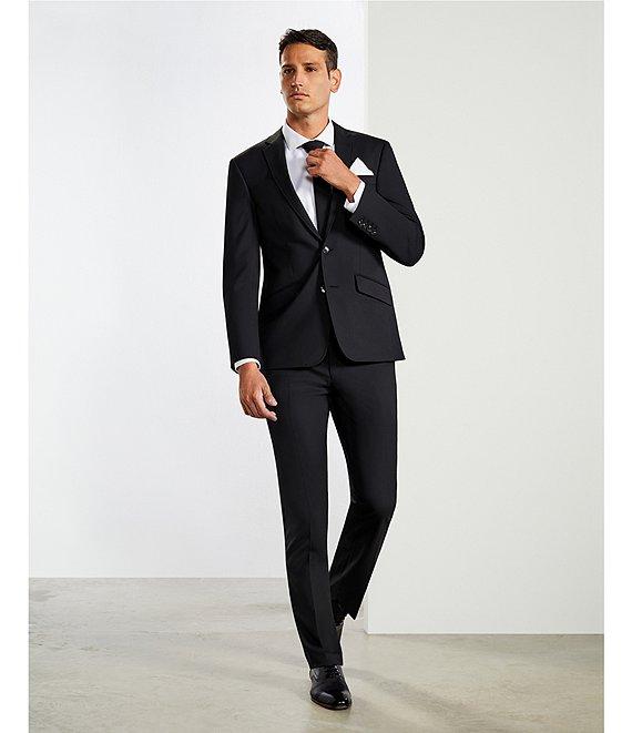 Murano Wardrobe Essentials Alex Slim Fit TekFit Waistband Suit Separates Flat Front Dress Pants Product Image