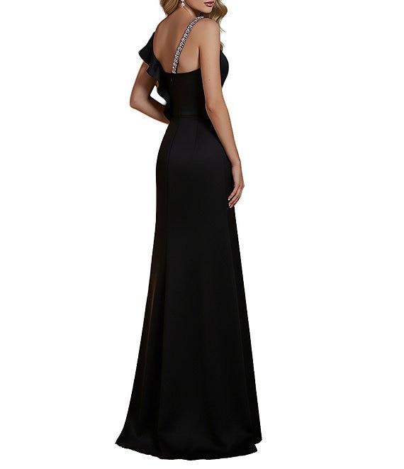 Terani Couture Asymmetric One Shoulder Beaded Gown Product Image