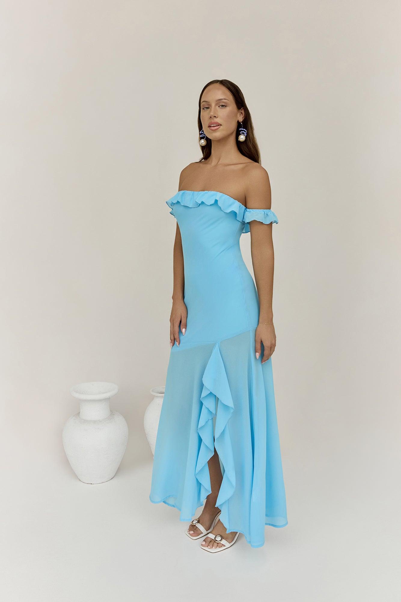 Chasing Waves Maxi Dress Blue Product Image