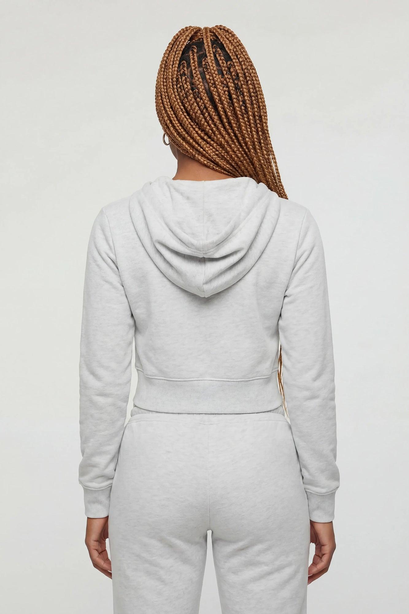Graphic Fleece Cropped Zip-Up Hoodie Female Product Image
