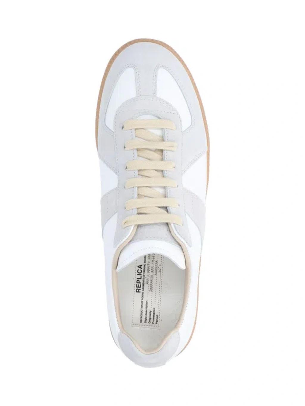 MAISON MARGIELA Replica Leather And Suede Sneakers In White Product Image