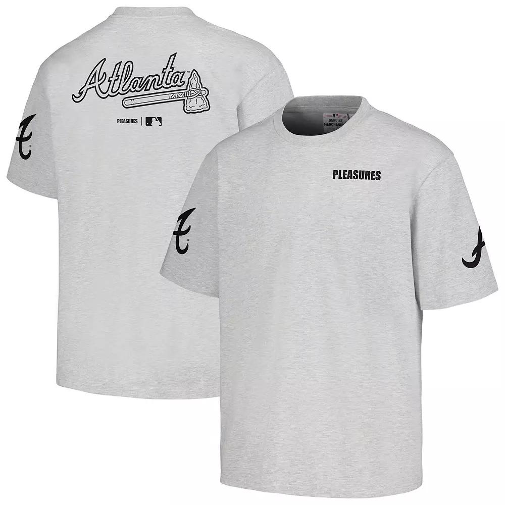 Men's PLEASURES Gray Atlanta Braves Team T-Shirt,  Product Image