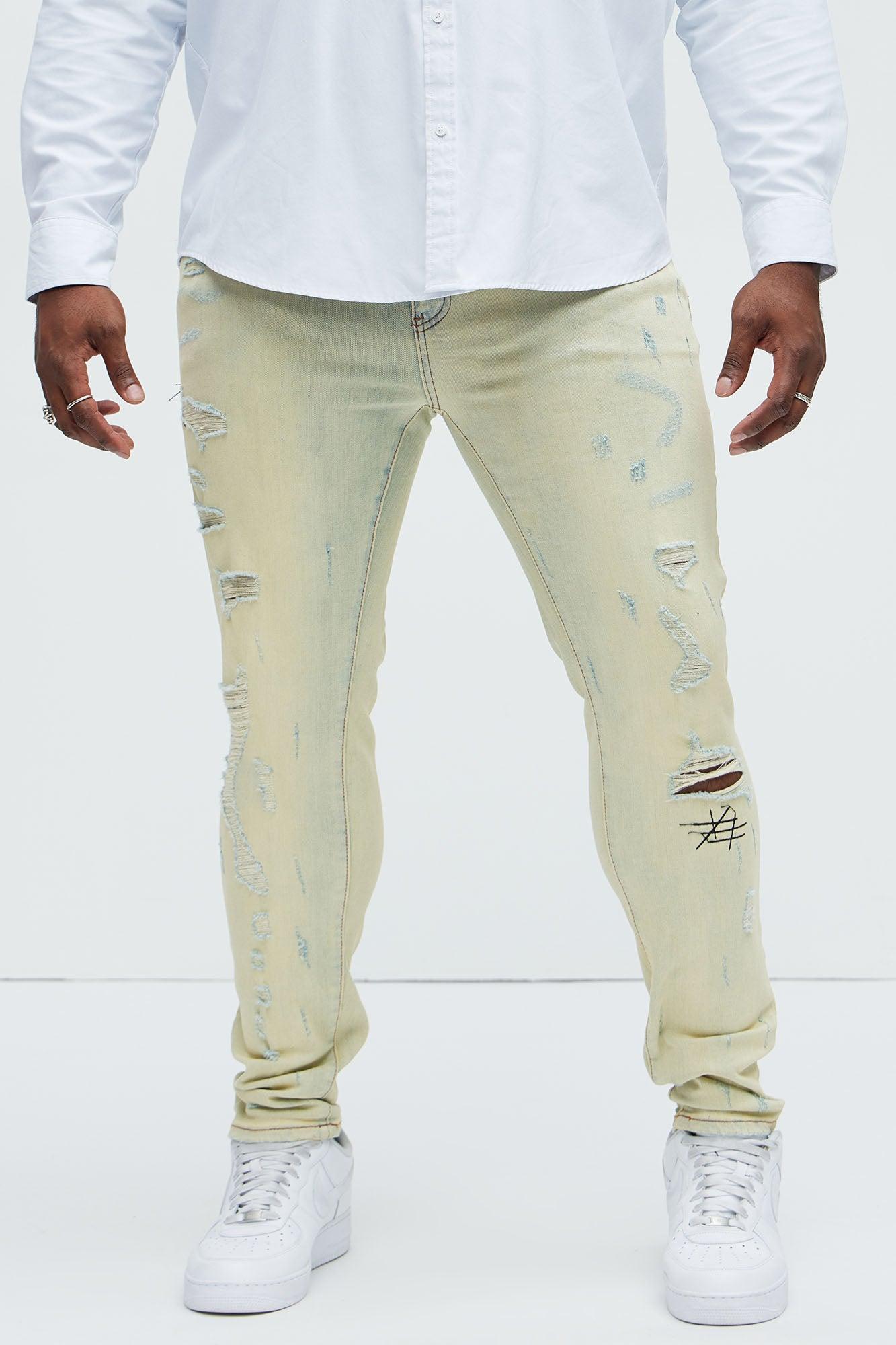 Get Stitches Ripped Skinny Jeans - Light Wash Product Image
