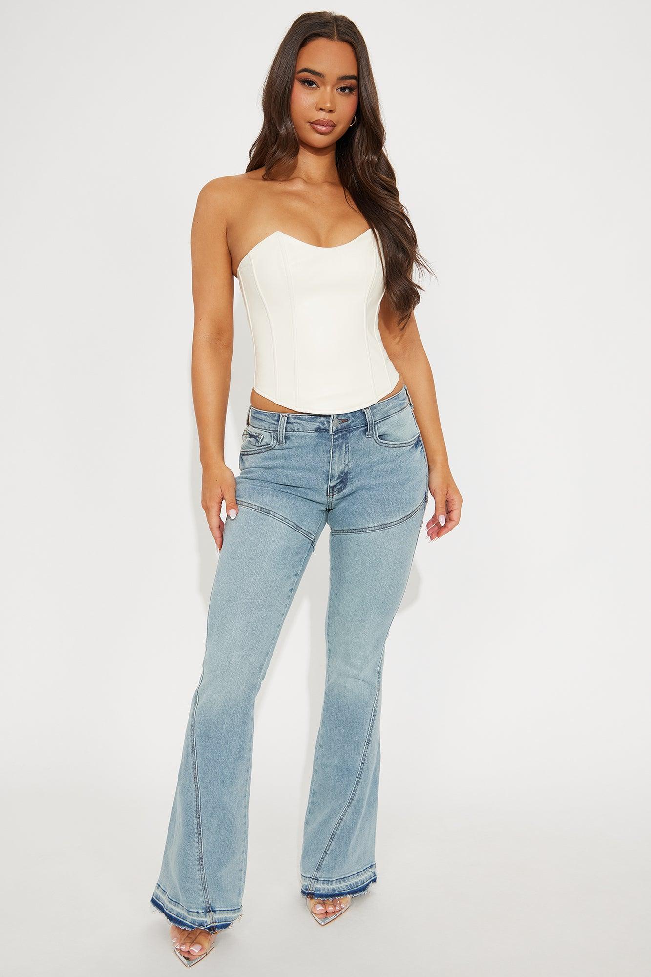 Marguerite Stretch Flare Jeans - Light Wash Product Image
