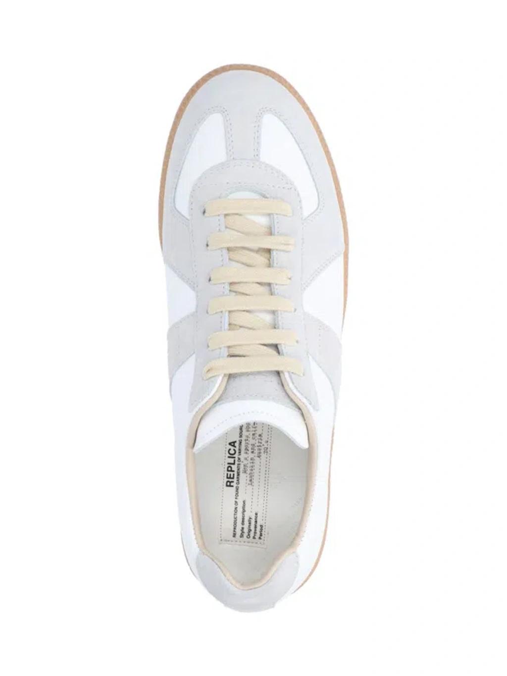 MAISON MARGIELA Replica Leather And Suede Sneakers In White Product Image