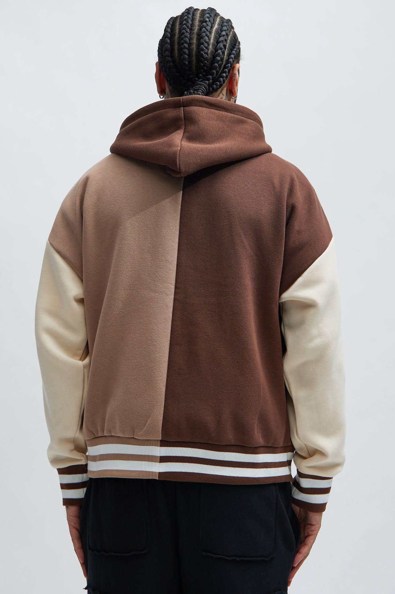 XX Varsity Zip Up Hoodie - Brown Product Image