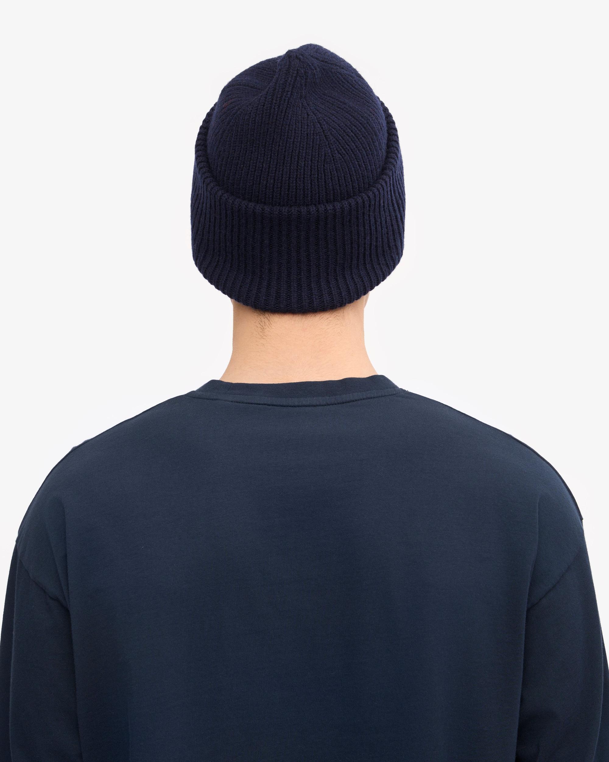 Merino Wool Hat - Navy Blue Product Image