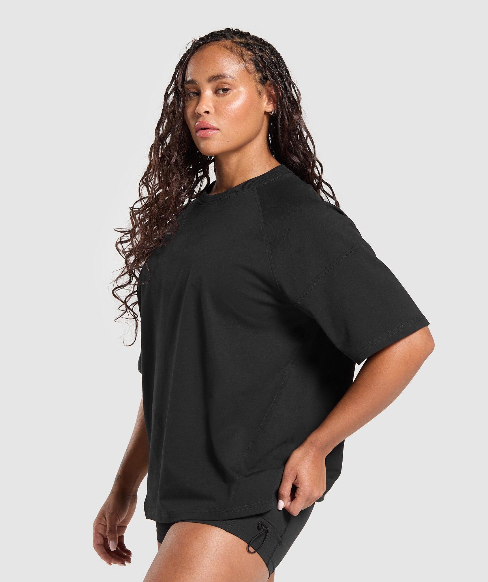 Gymshark Legacy Logo Oversized T-Shirt - Black Female Product Image