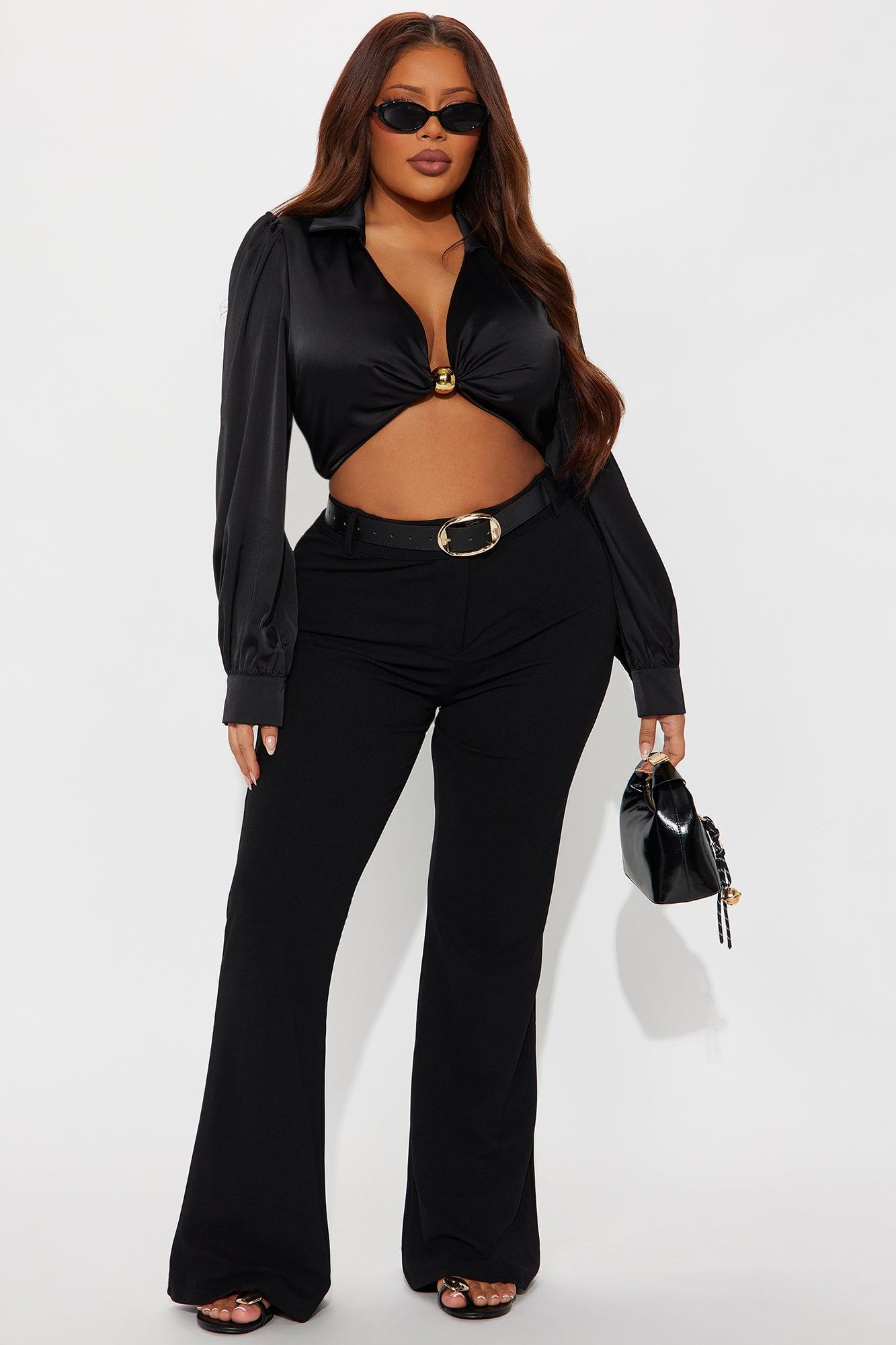 Zulema Crepe Flare Pant - Black Female Product Image