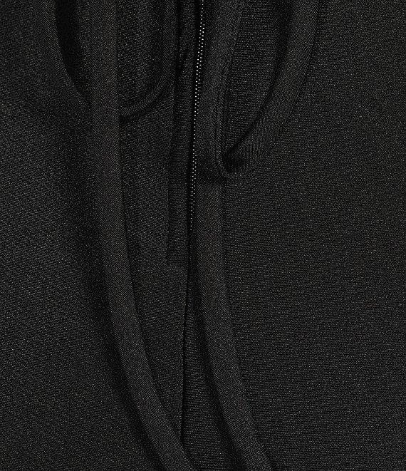 Midnight Doll Jersey Satin V-Neck Rhinestone Strap Bodycon Dress Product Image