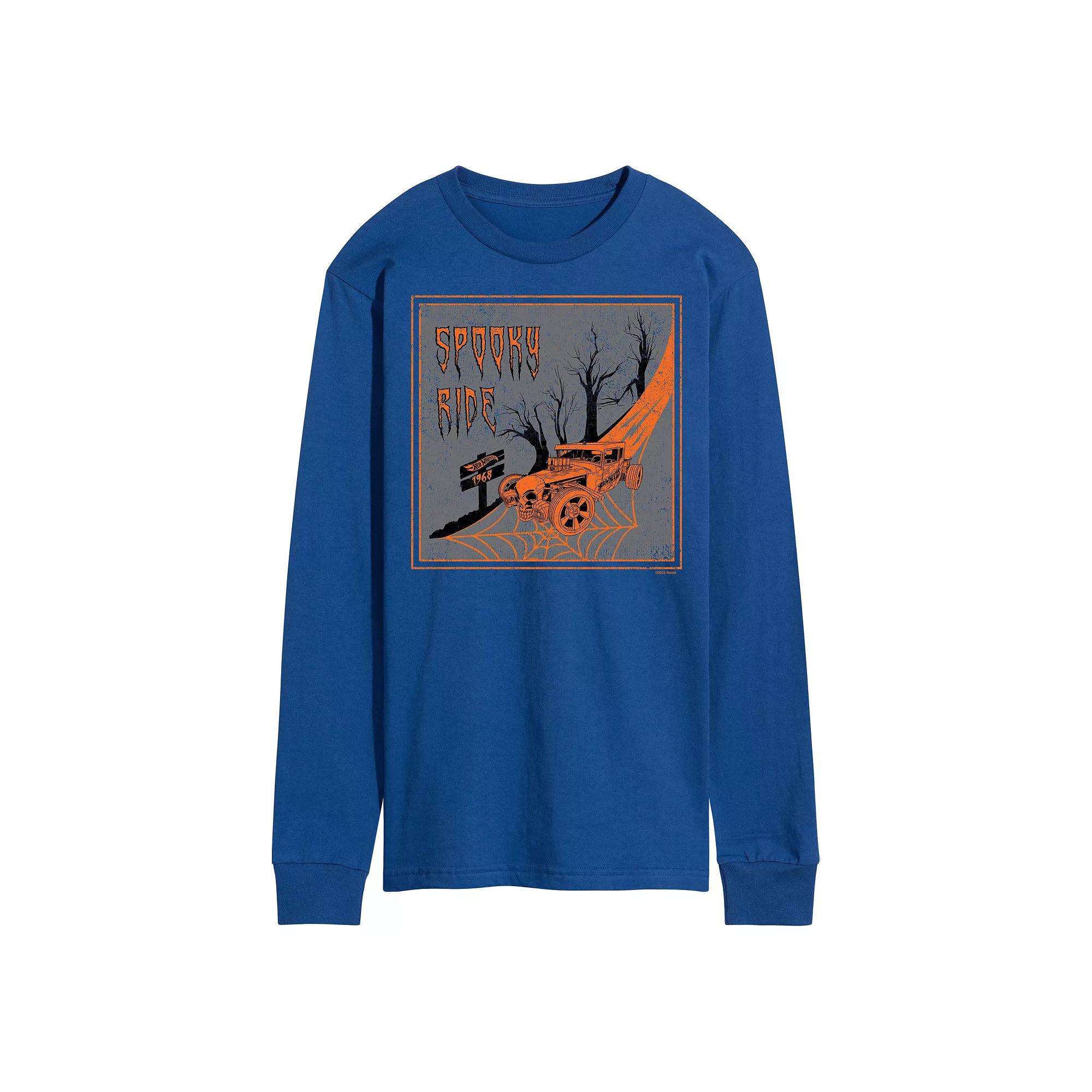 Men's Hot Wheels Spooky Ride Long Sleeve Graphic Tee,  Product Image