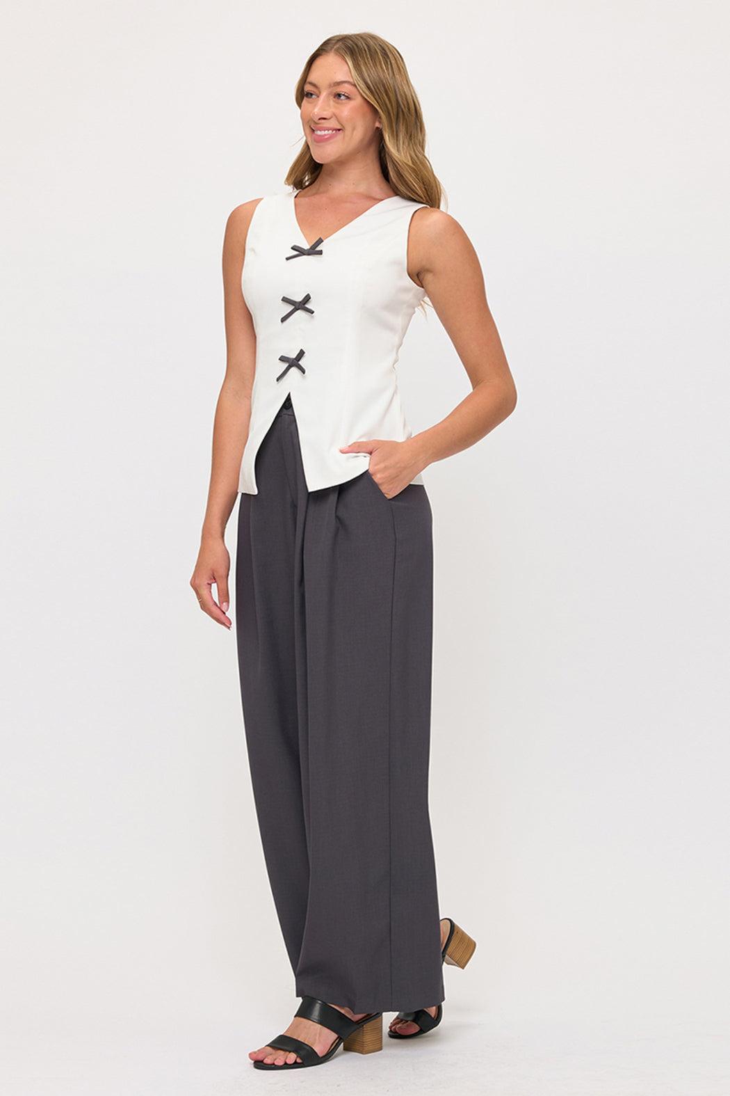 Sleeveless Top & Wide-Leg Trousers 2 Piece Sets Product Image