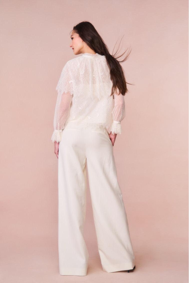 Duquette Sheer Lace Top - IVORY Product Image