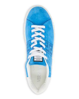 Men's Embroidered La Greca Suede Sneakers Product Image