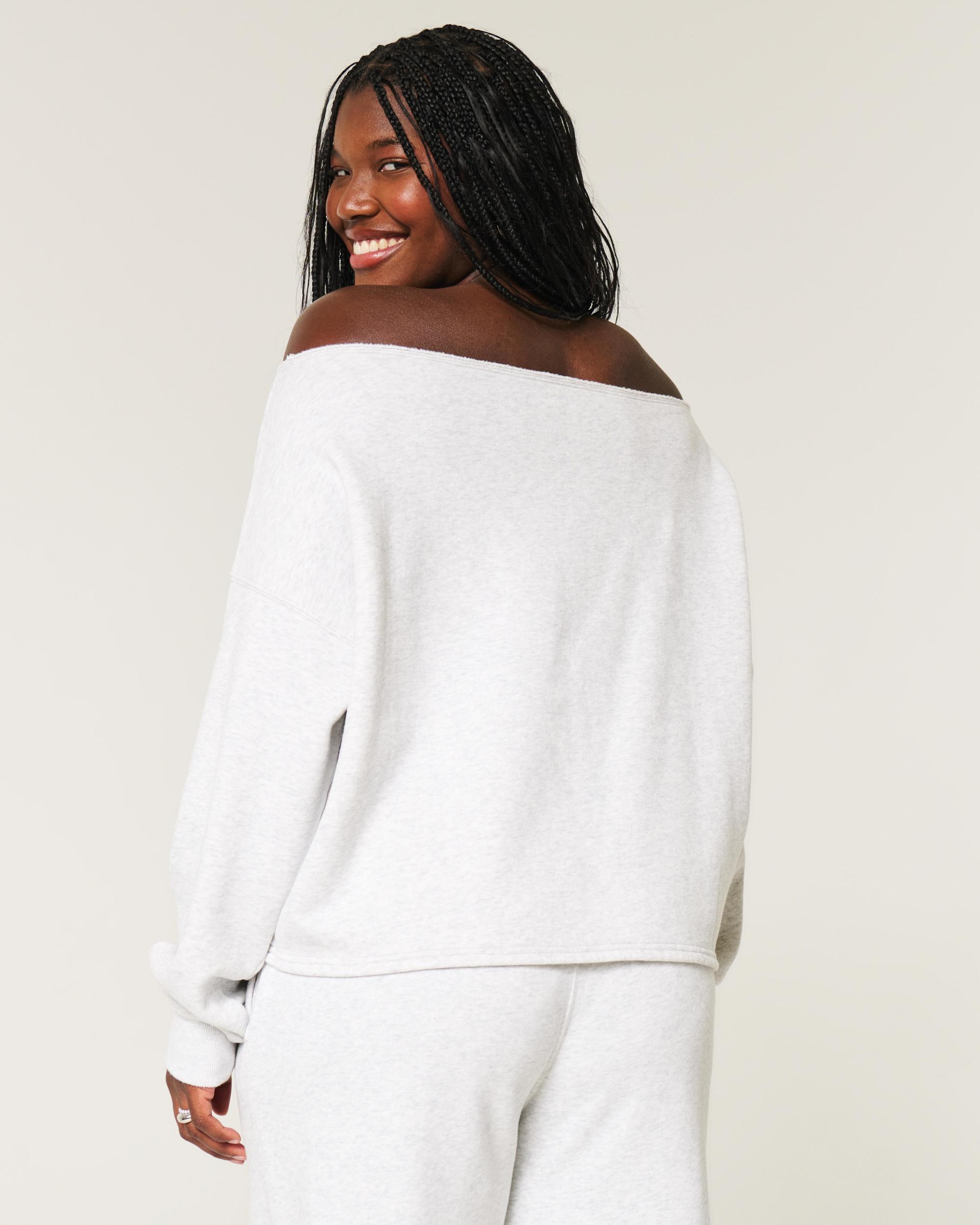 Easy Double Off-the-Shoulder Sweatshirt Product Image