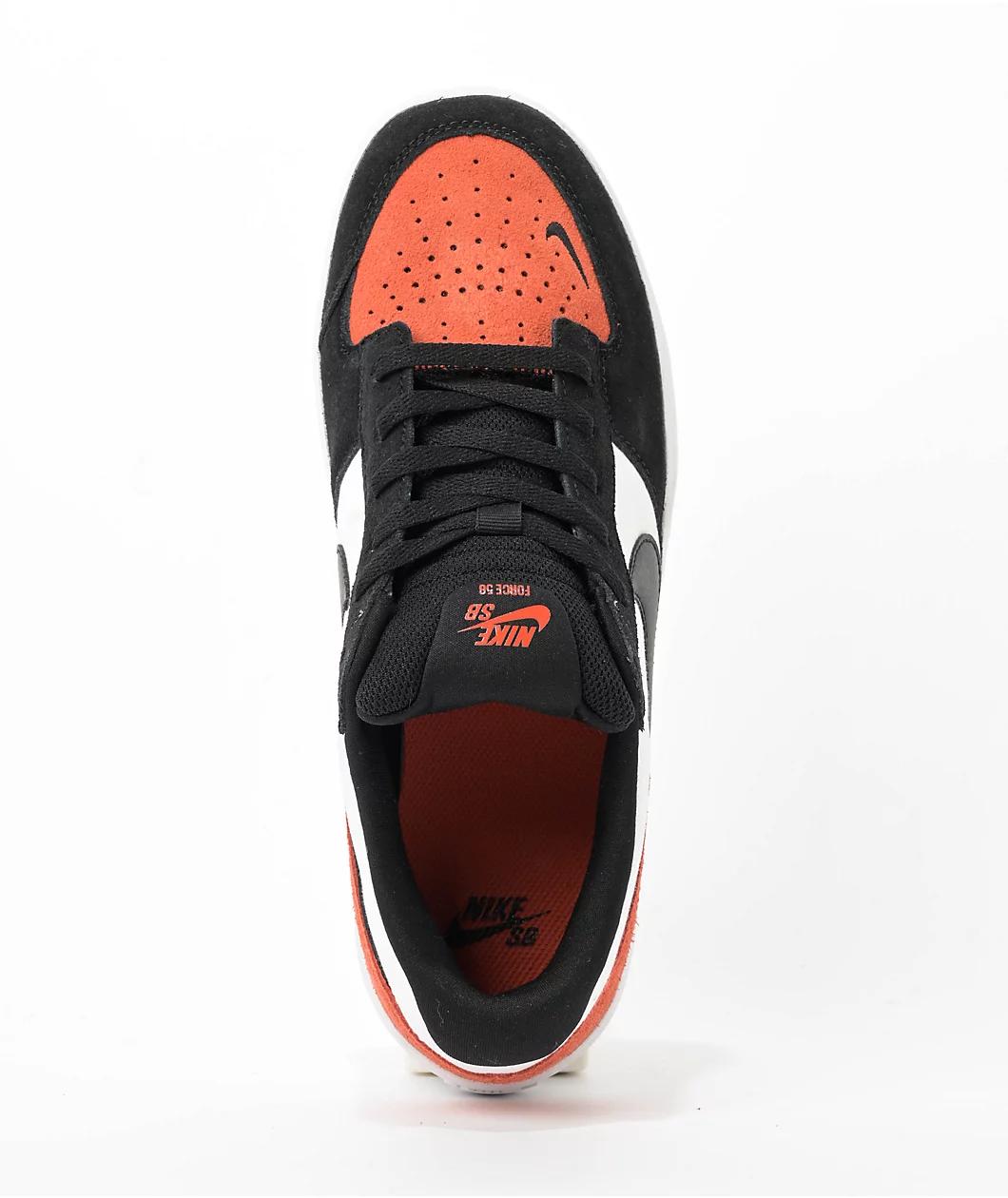 Nike SB Force 58 White & Cosmic Clay Skate Shoes Product Image