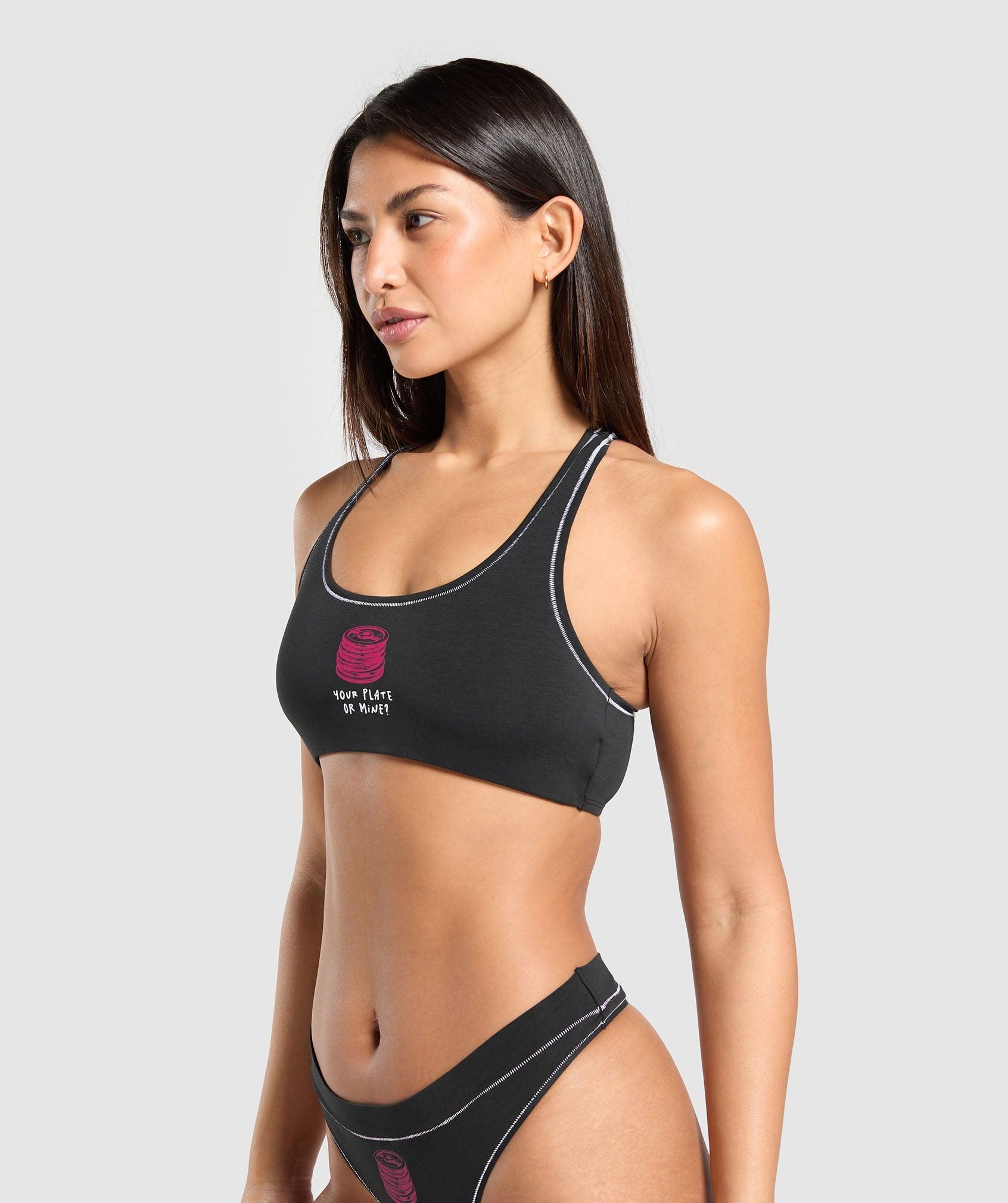 Gymshark Your Plate or Mine Bralette - Black Female Product Image