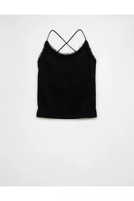 AE Strappy Go Lucky Cropped Lace Tank Top Women's Product Image