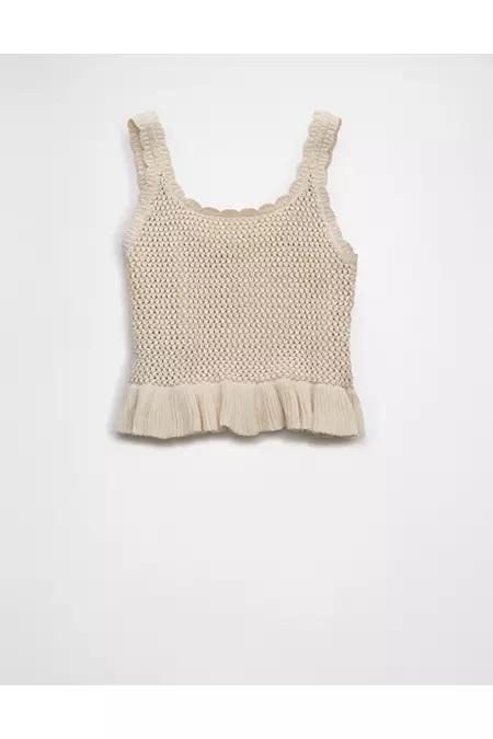AE Crochet Peplum Tank Top Women's Product Image