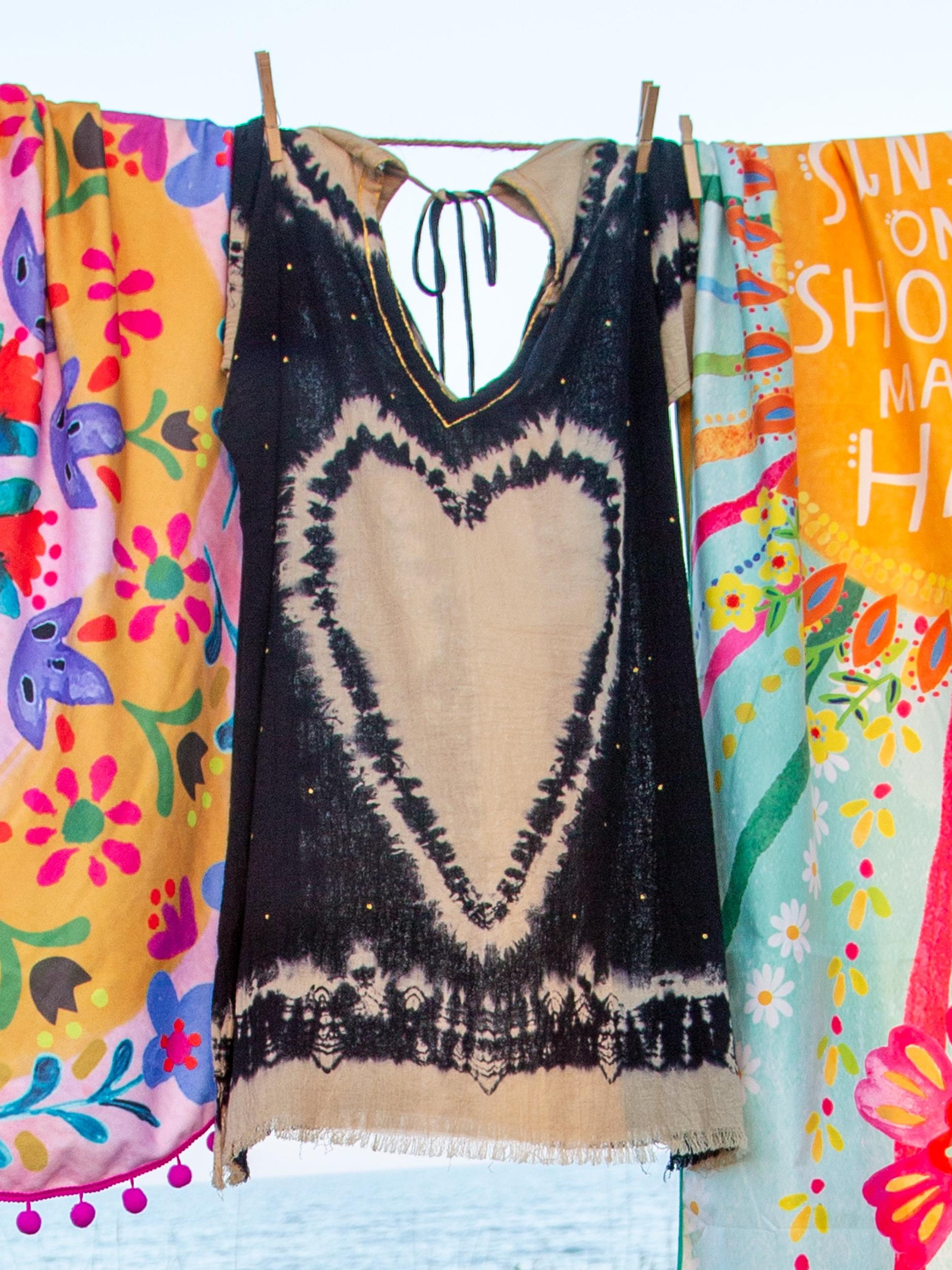 Sayulita Cotton Kaftan - Black Product Image