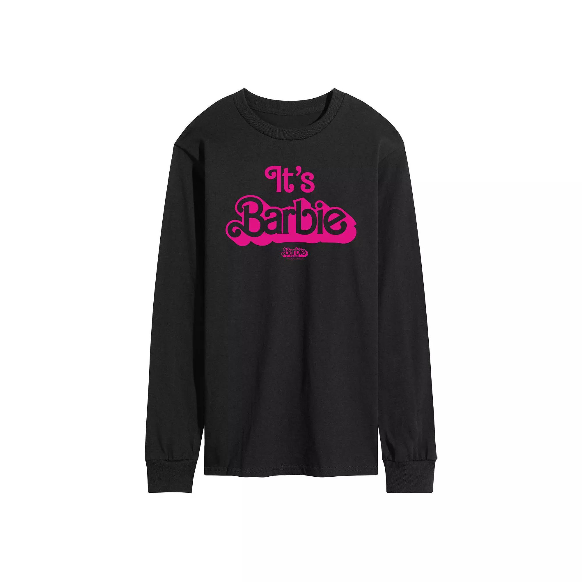 Men's Barbie™ The Movie Hi Barbie Long Sleeve Graphic Tee,  Product Image