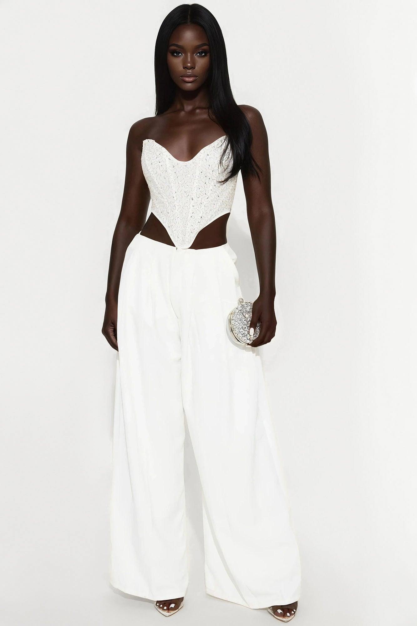 A Night To Remember Sequin Corset - White Product Image