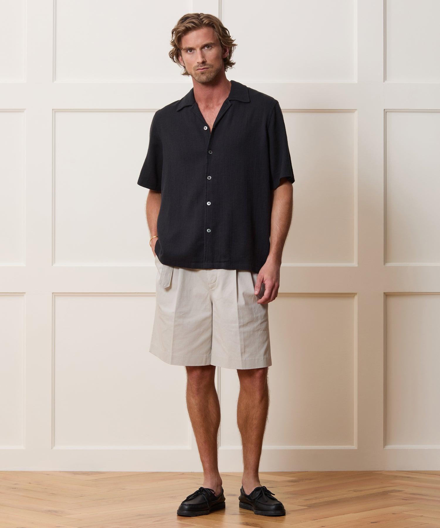 Relaxed Basketweave Camp Collar Shirt Product Image