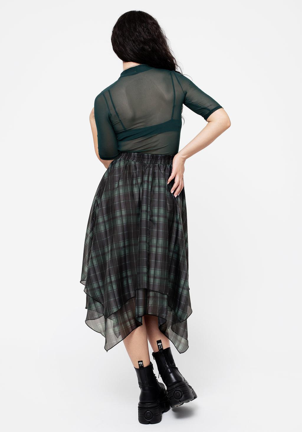 Checkmate Layered Organza Handkerchief Hem Skirt Product Image