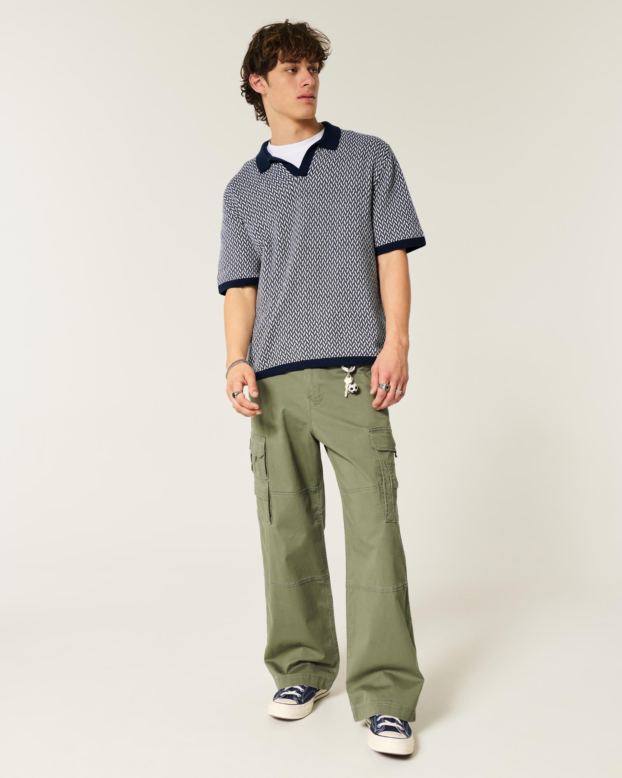 Boxy Short-Sleeve Sweater Polo Product Image