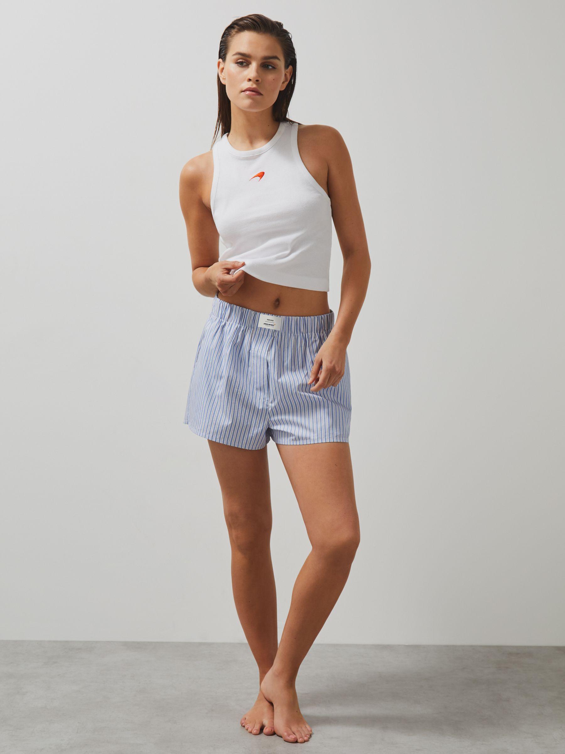 McLaren F1 Team Stripe Poplin Shorts in Soft Blue Product Image