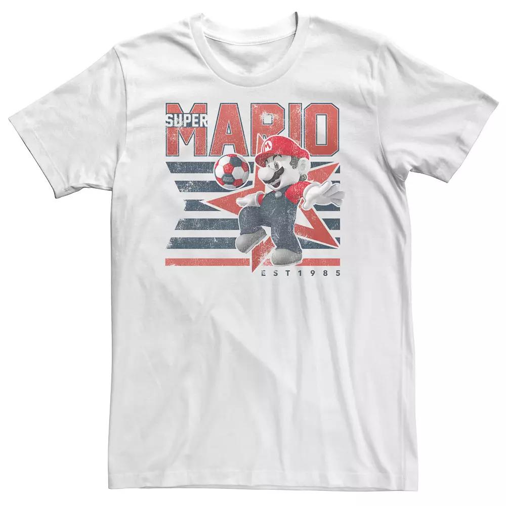Big & Tall Nintendo Super Mario Soccer Kick Star Poster Tee, Men's,  Product Image